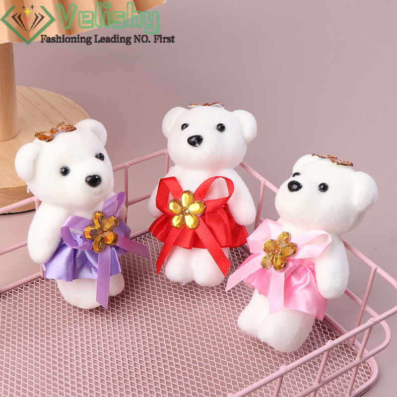 10PCS 10cm Diamond Bear Bouquet Small Bear Couple Bear Gift Packaging Wedding Gift Birthday Present