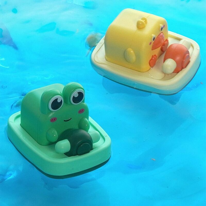 Divertido juguete de baño para niños, pato amarillo, Rana, agua, divertido, yate, cuerda, reloj, natación