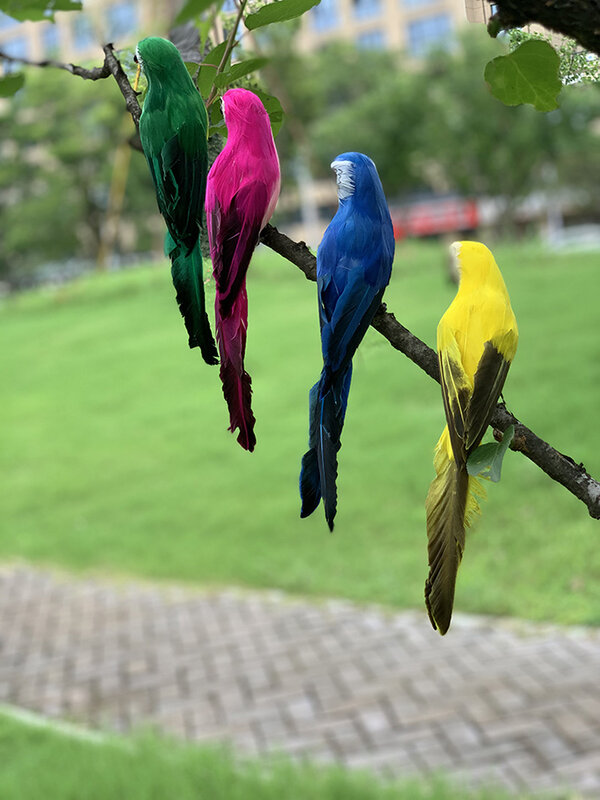 Estatuilla de simulación de loro para decoración de jardín, adorno creativo de césped, pájaro Animal, decoración de fiesta al aire libre, 25/35cm