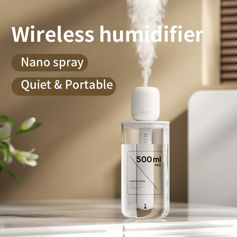 Mini umidificatore portatile JISULIFE umidificatori wireless a nebbia fredda umidificatore da tavolo USB per ufficio da viaggio in auto Super silenzioso