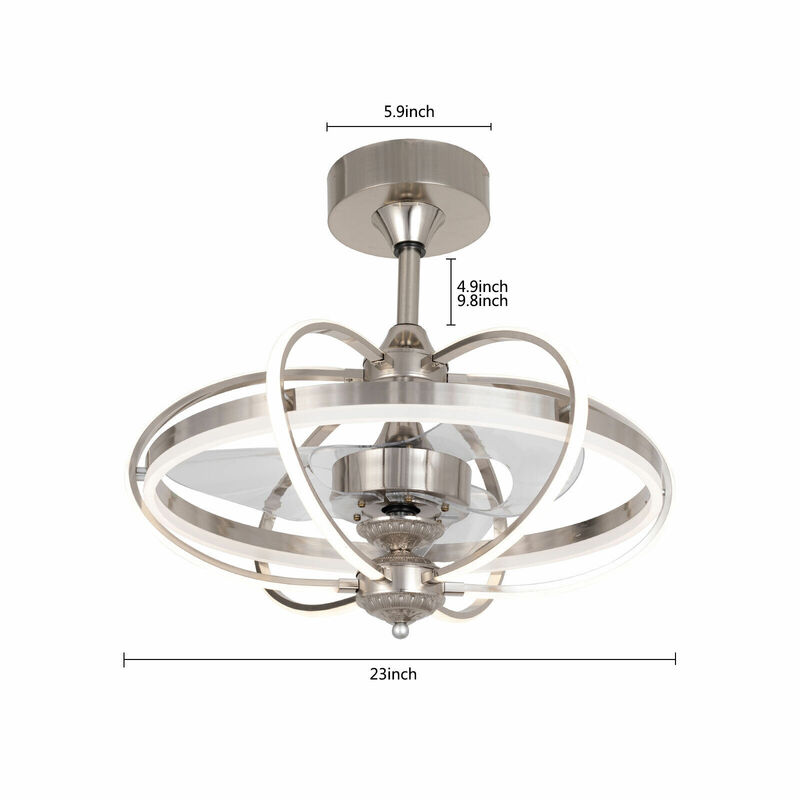 Американский Вентилятор 23 дюйма, лампа для ресторана, спальни, коридора, кофейни, светодиодные потолочные вентиляторы со стандартным потолочным вентилятором для люстры