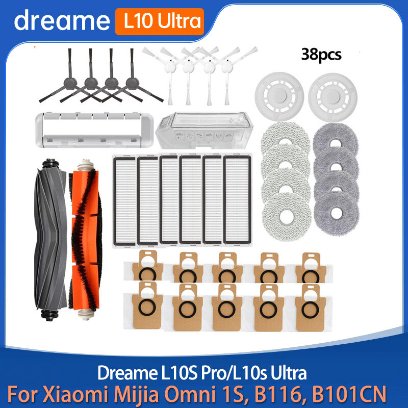샤오미 Mijia Omni B116 /B101CN 메인 사이드 브러시 필터 걸레 먼지 봉투 액세서리, Dreame L10s Ultra, L10 Ultra, L10S Pro 부품