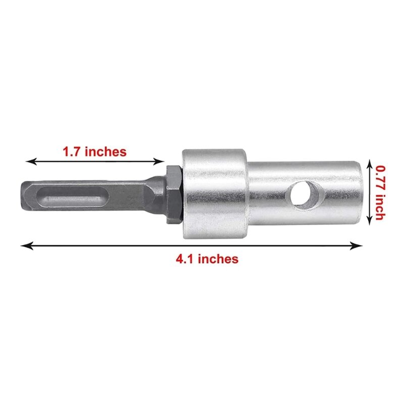 SDS-Plus to 1/2Inch(M13x15mm) Thread Garden Auger Drill Adapter Keyless Drill Chuck Adapter Round Shank for Hammer Drill