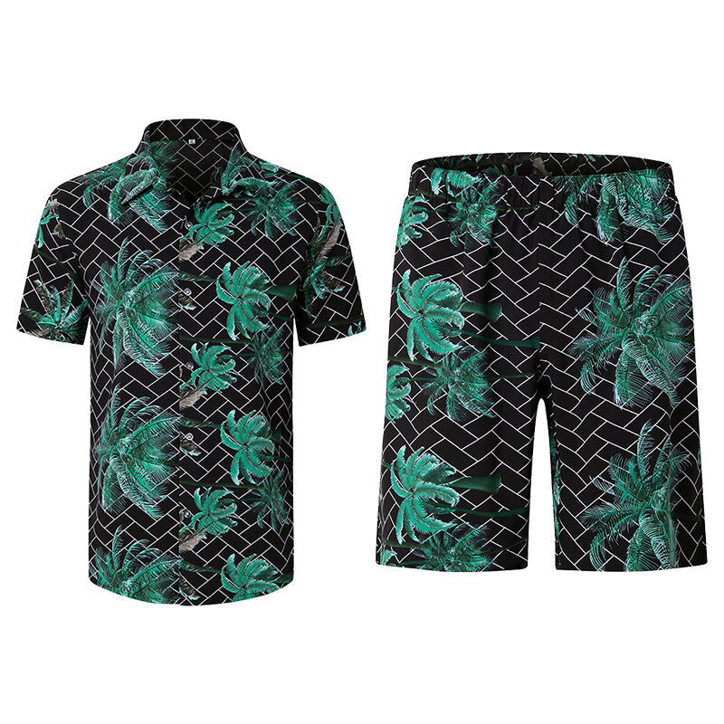 Mode Streetwear Hawaii Shirt Kurzarm Tops Schwimm koffer Männer Strand Shorts Sommerkleid ung Männer Blusen Freizeit kleidung