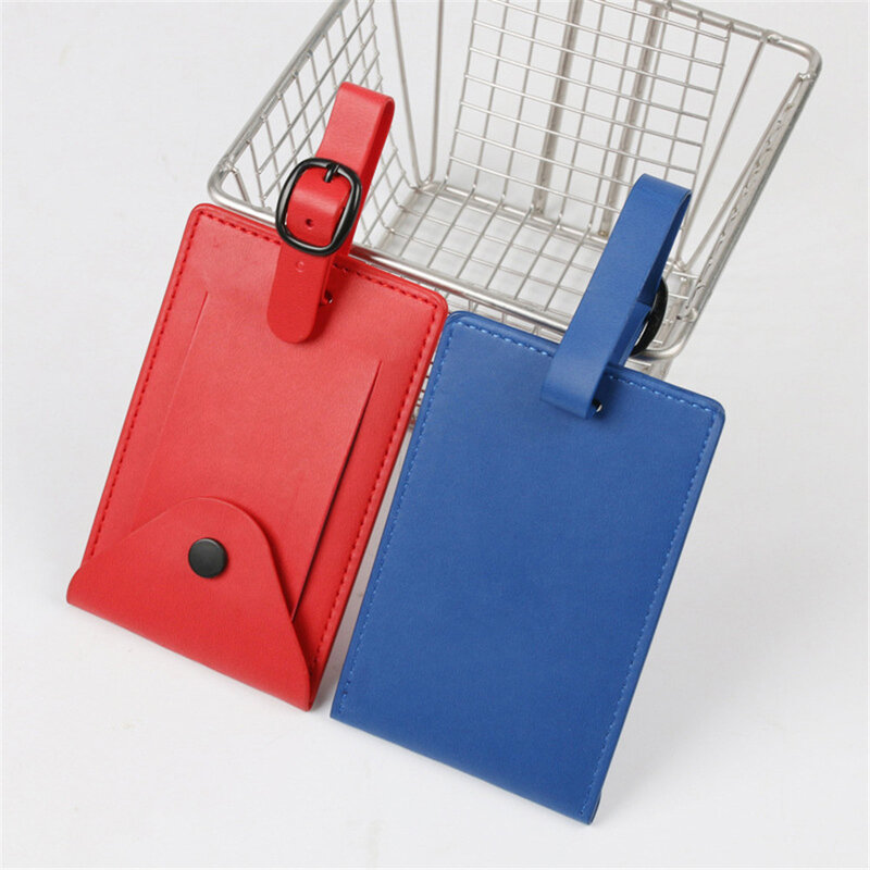 7 Color Fashion Pu Leather Luggage Tag Travel Accessories Suitcase Id Address Name Holder Baggage Boarding Tag Portable Label