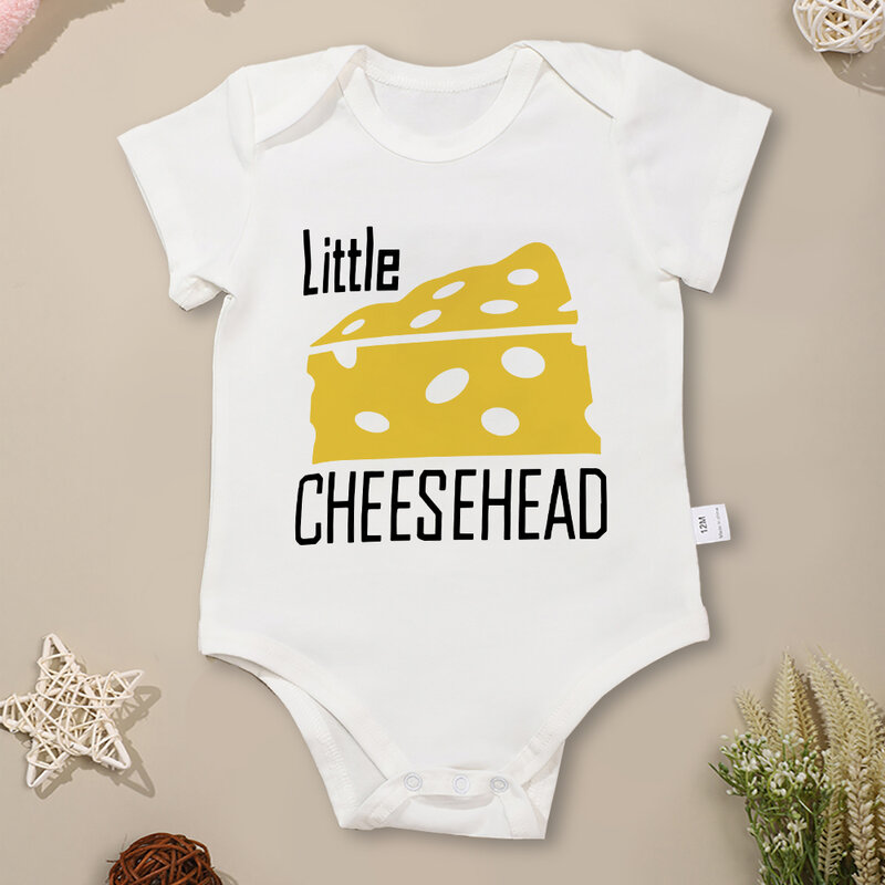 Little Cheesehead Cute Fun Baby Girl Clothes tutine di cotone Urban Casual Street Versatile Fashion Toddler Boy body Summer