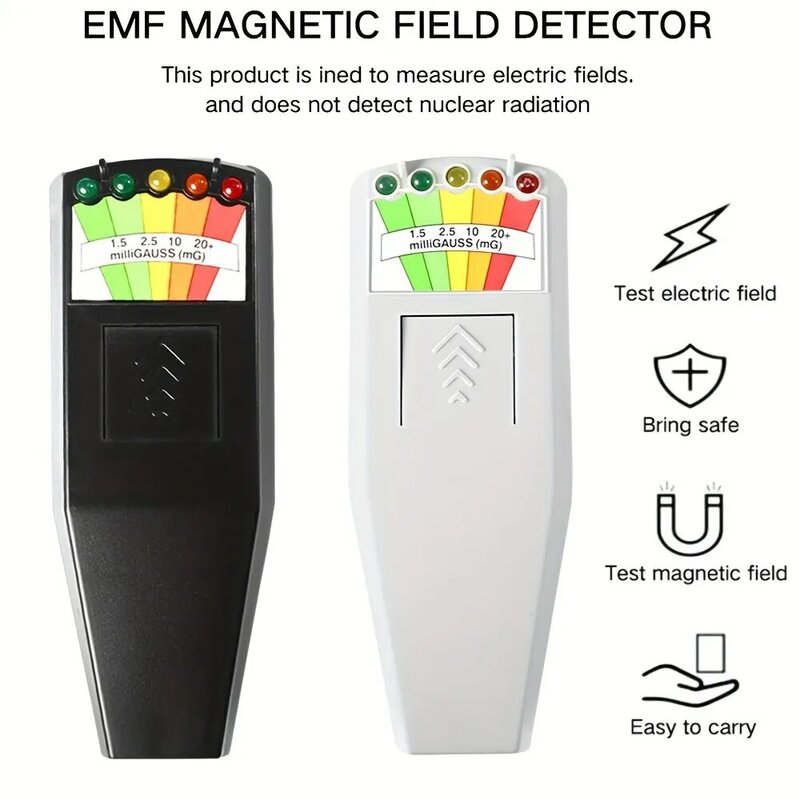 Detector de campo magnético do medidor EMF, equipamento paranormal caça fantasma, contador portátil testador, testador profissional medidor EMF, 5 LED