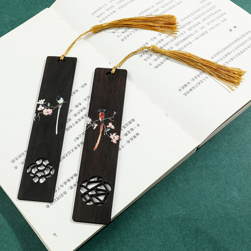 Wooden Vintage Tassel Bookmark Student Bookclip Binder Index Divider Reader Stationery Office School