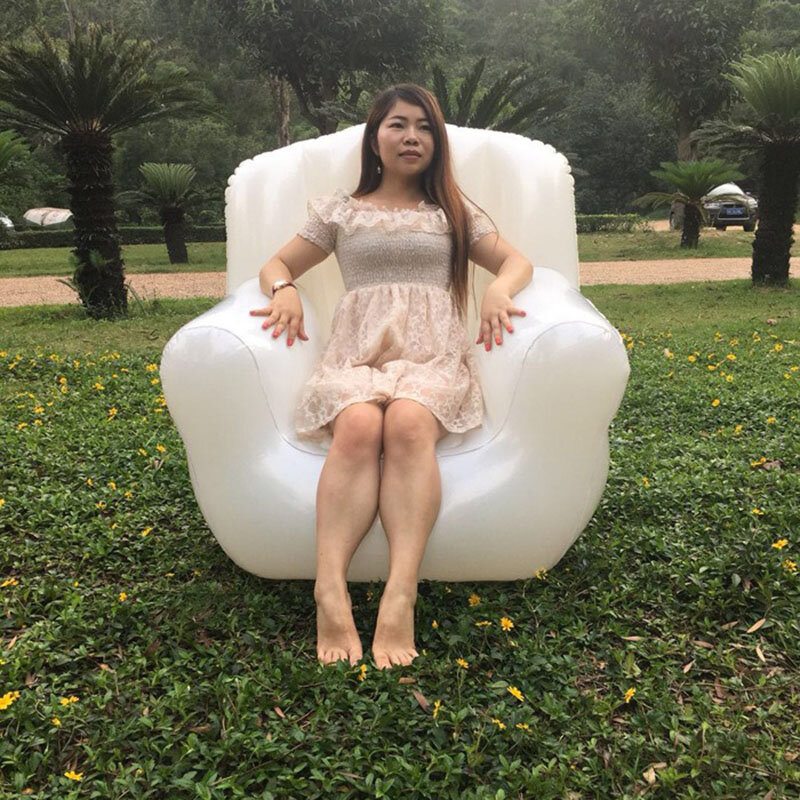 Single Inflatable Sofa Lounger Outdoor Camping Pool Transparent Sofa Adult Double Thickened Leisure Portable Folding Air Chair