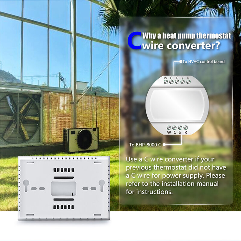 Qiumi Smart Wifi Thermostats Compatible with Alexa Google Home Suitable for Air and Ground Energy Heat Pumps