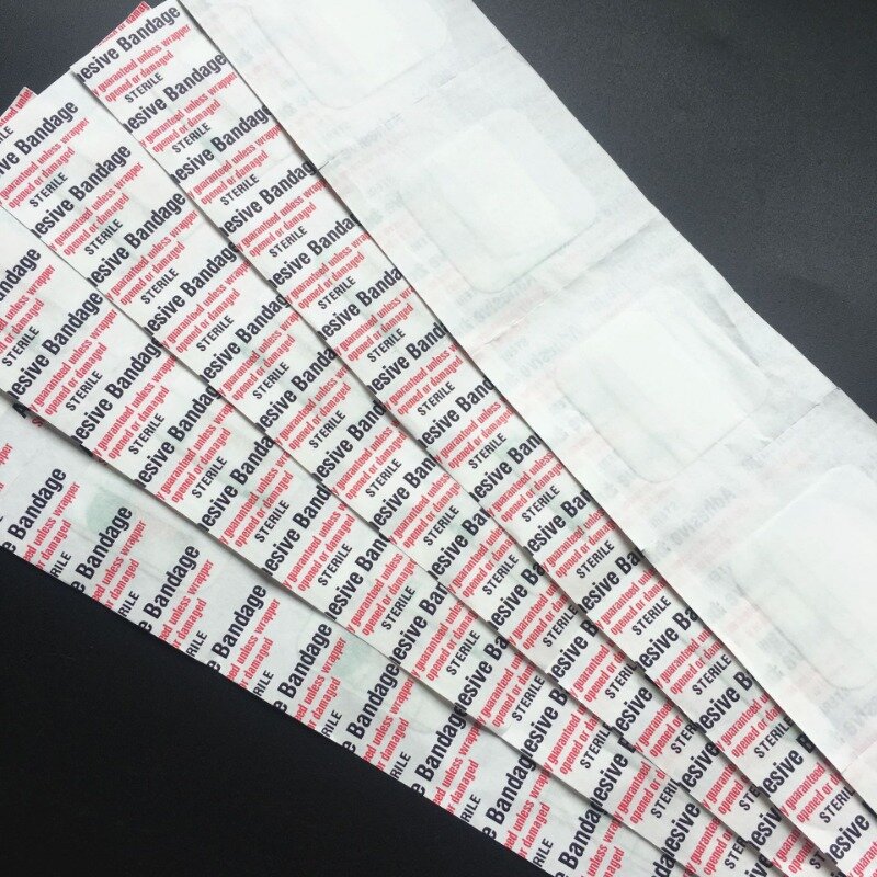 100pcs/set English Letters Transparent Band Aid 38x38mm Square Shape Wound Plaster Waterproof Skin Patch PU First Aid Woundplast