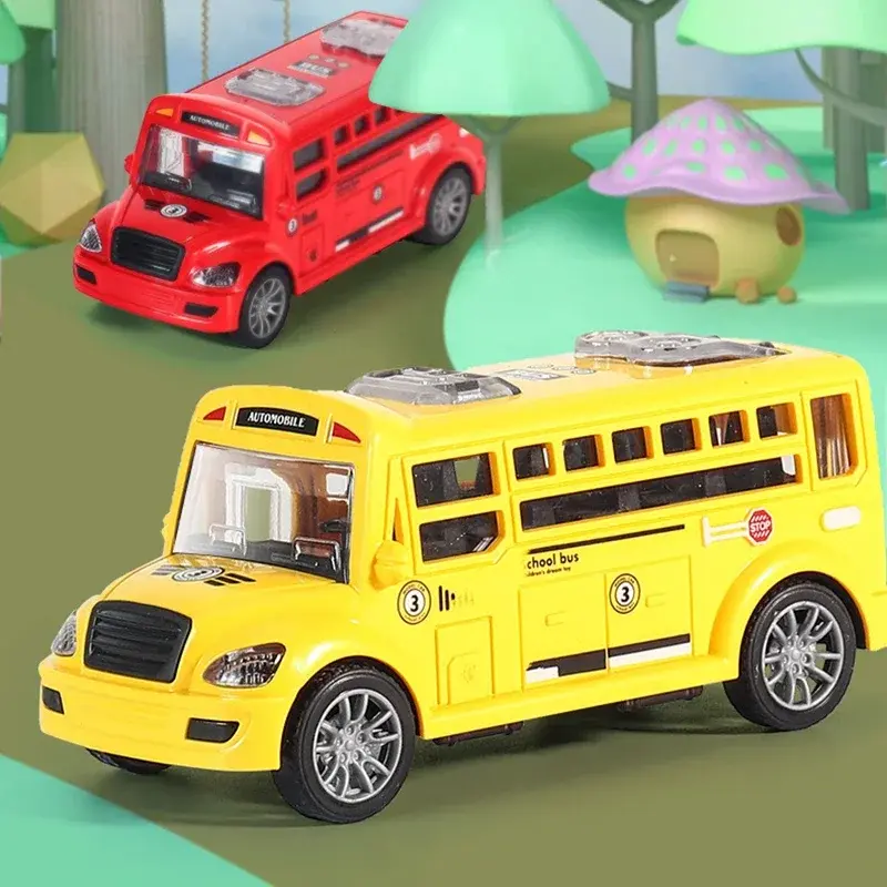 نموذج سيارة حافلة مدرسية للأطفال ، سيارات لعبة تعليمية للأطفال ، مركبة ألعاب مصغرة ، عجلة الجمود ، هدية عيد ميلاد للأولاد
