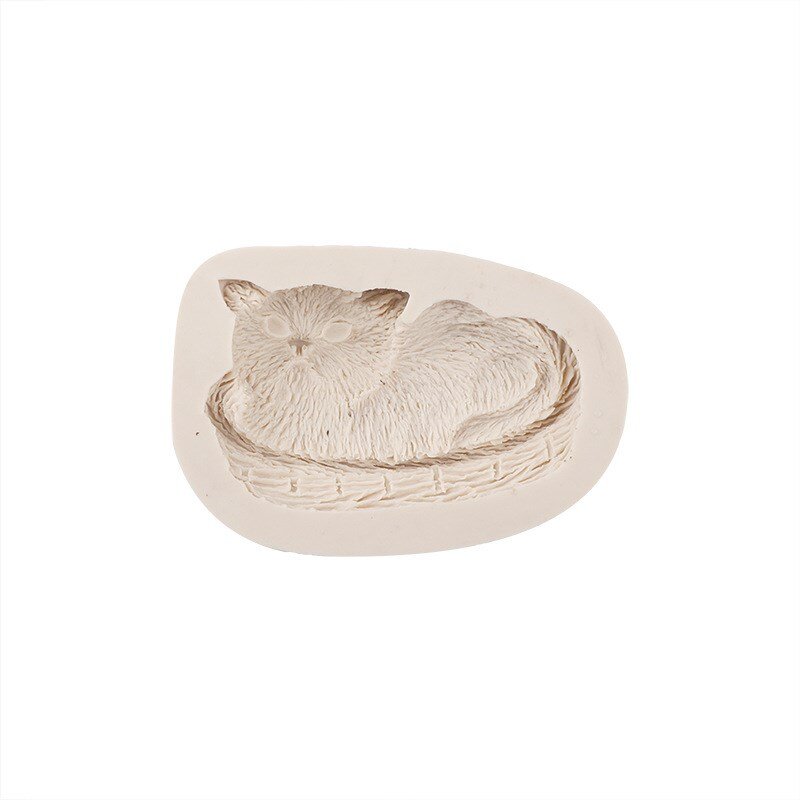 Eine Katze in einem Katzen nest flüssige Silikon form Fondant Handwerk Kuchen Dessert Gebäck Keks Dekoration Küche Back zubehör Werkzeuge