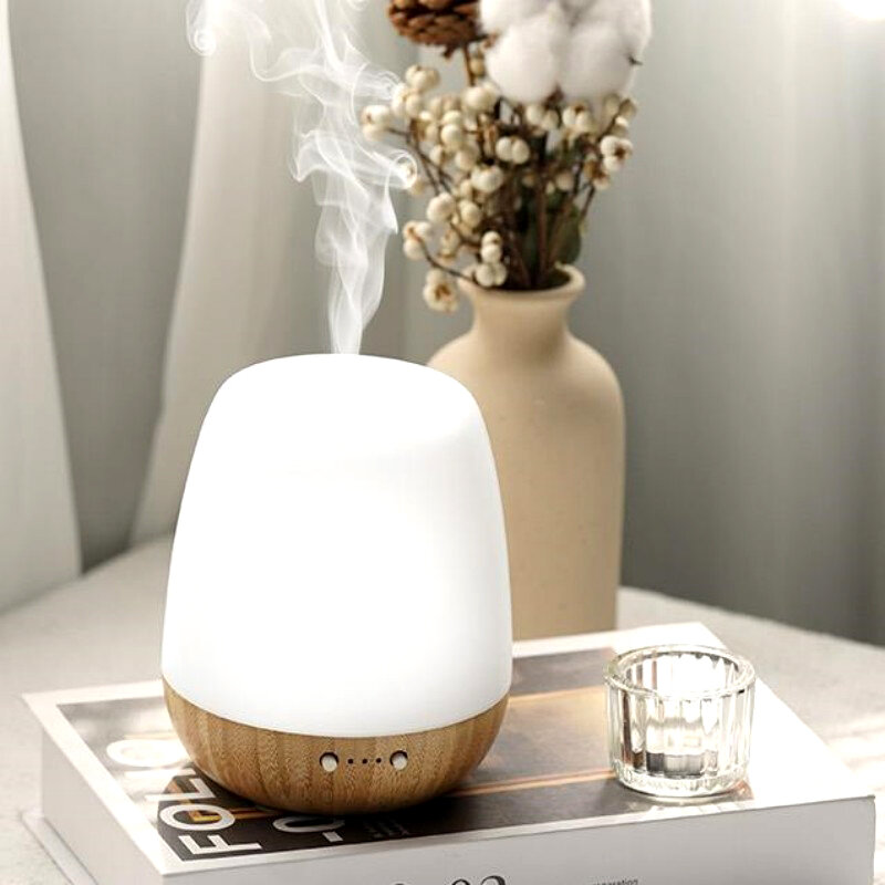 Aromatherapy Diffuser Real Wooden Bamboo Rubber Glass Air Humidifier Essential Oil Fragrance Ultrasonic Humidificador for Home