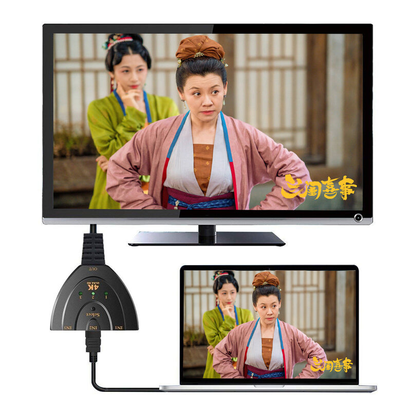 Nowy przełącznik kompatybilny z HDMI rozdzielacz KVM 4K 2K 3D 3 wejście 1 wyjście Mini 3 Port przełącznik wideo Hub 1080P dla DVD HDTV Xbox PS3 PS4