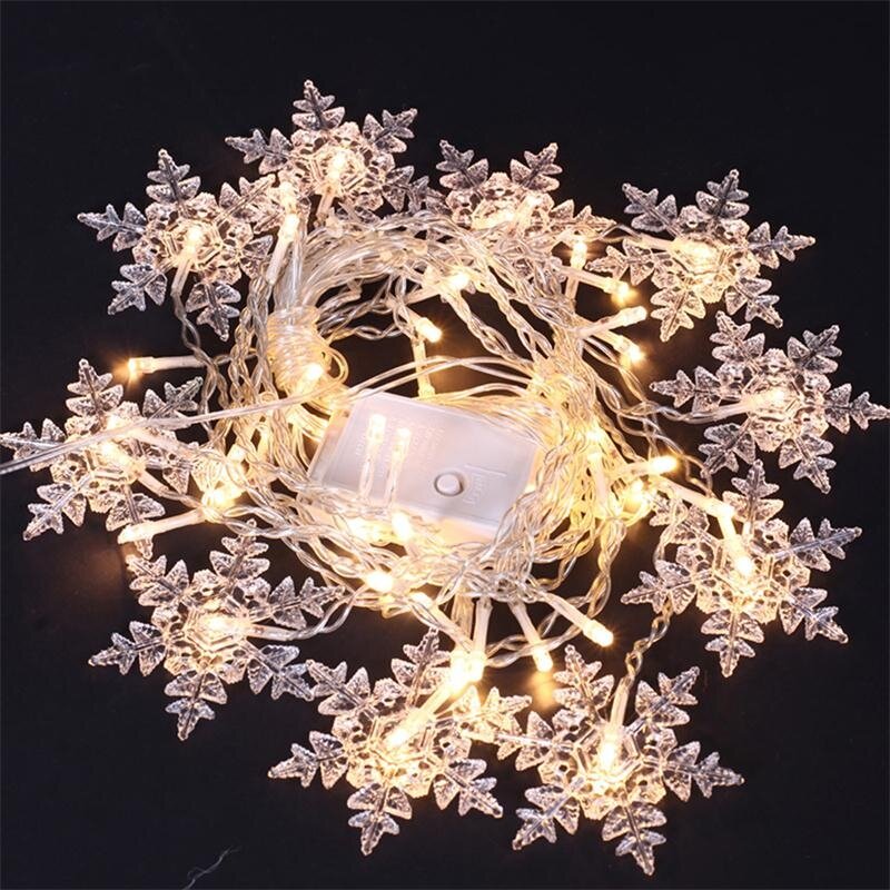 Christmas Light Led Snowflake Curtain Icicle Fairy String Lights Outdoor Garland Home Party Garden New Year Decoration