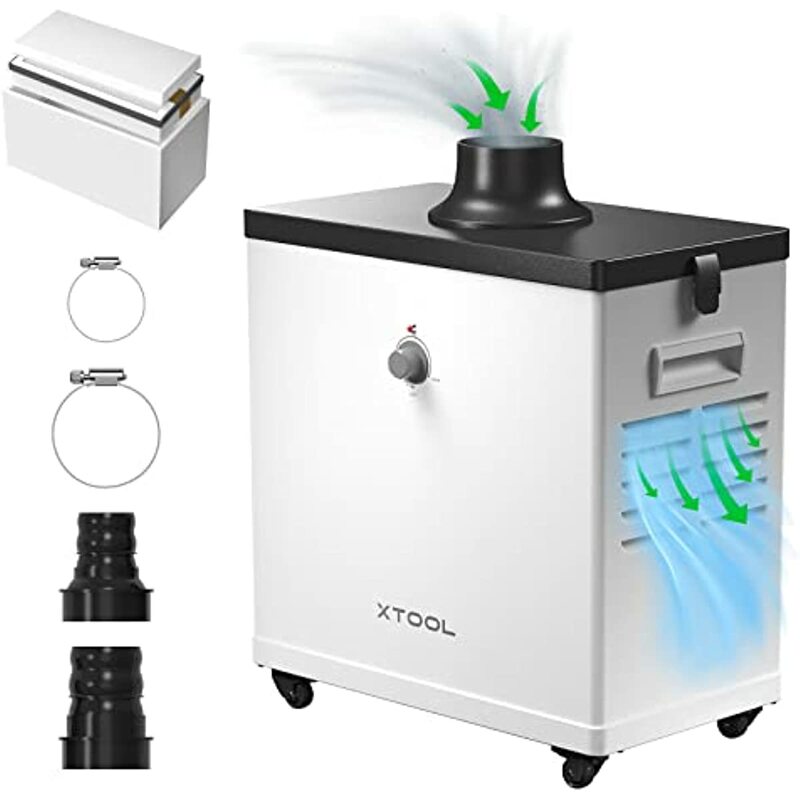 XTool-purificador de humo para P2/D1/D1Pro/M1, grabador láser para cortador láser, filtración de 3 etapas, tasa de purificación del 99.97%