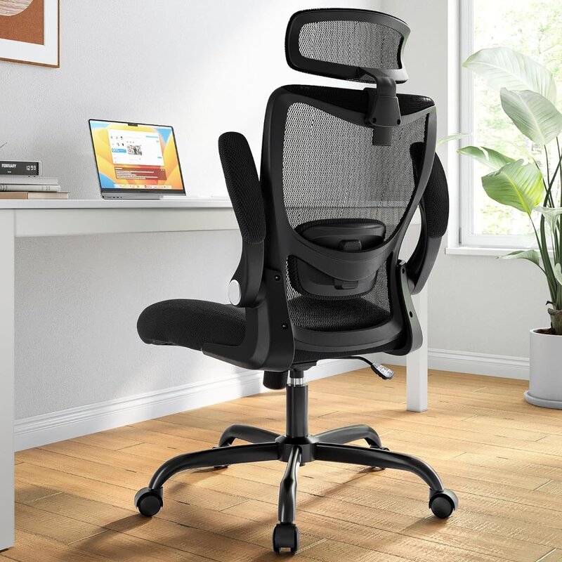 Kursi meja ergonomis, kursi Gaming komputer dengan sandaran kepala dapat disesuaikan dan penyangga pinggang