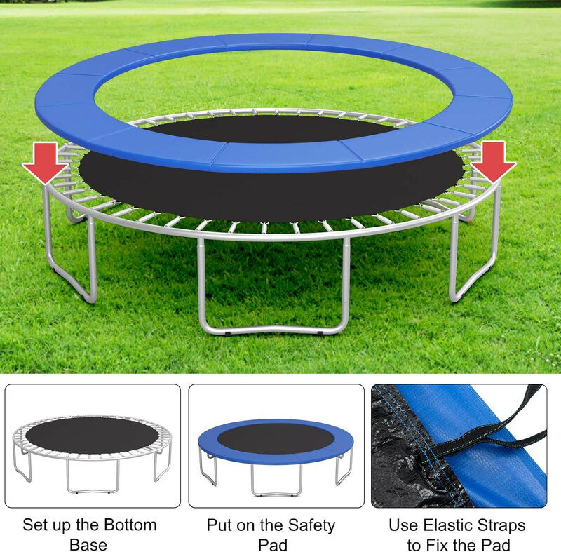 Almofada de segurança universal do trampolim da substituição, tapete impermeável, tampa da proteção da mola, 6ft, 8ft, 10ft