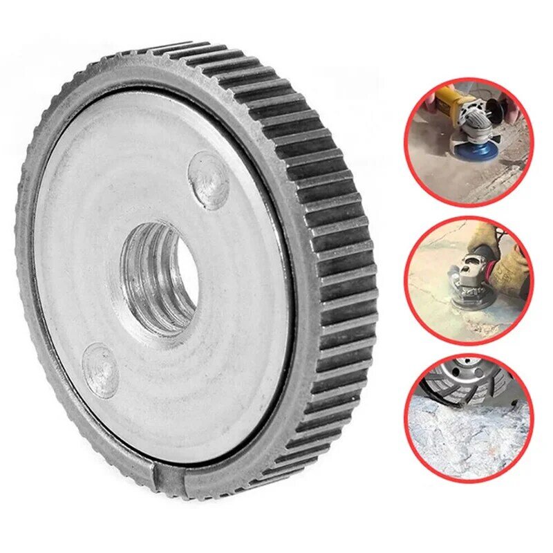 Thread Angle Grinder Self-Locking Pressionando Placa, Quick Release Flange Nut, Clamping Power, Chuck Tools Parts, M14, 1Pc