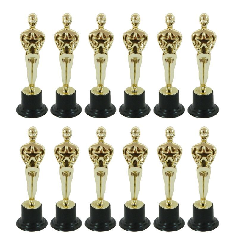 6/12 pezzi stampo statuetta Oscar ricompensa i fortunati trofei nelle cerimonie decorazioni per feste e regali di apprezzamento