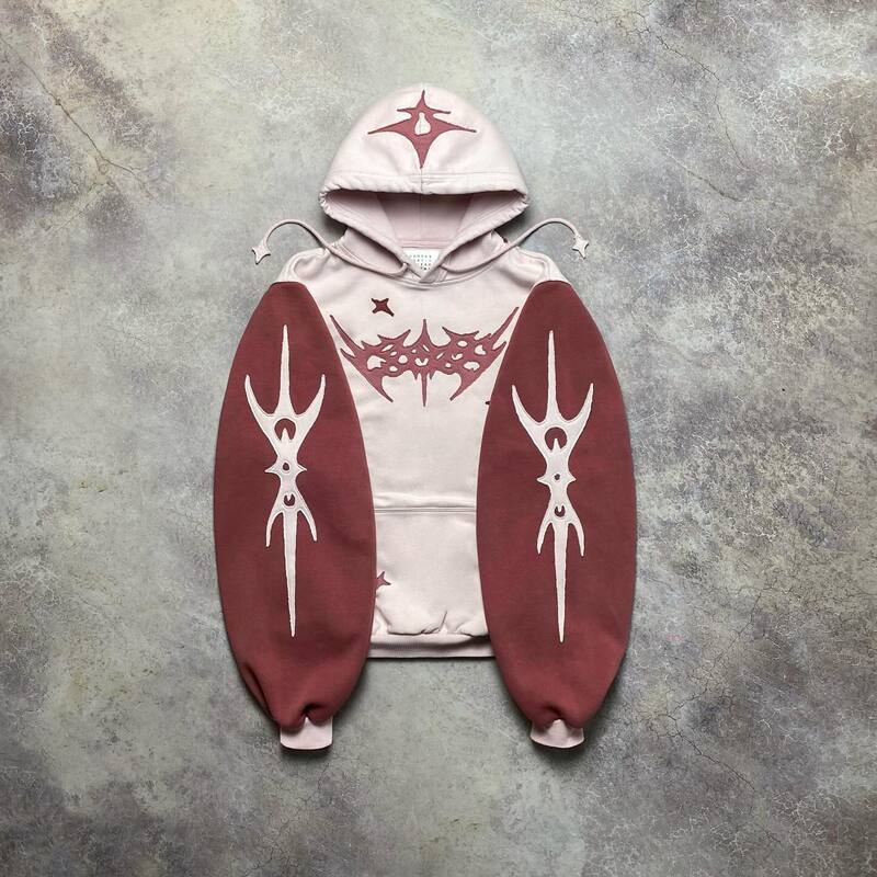 New Geometric Pattern Embroidery Splicing Hoodies Women Sweatshirt Gothic Y2k Youth Simple Daily Loose Casual Men Version Tops