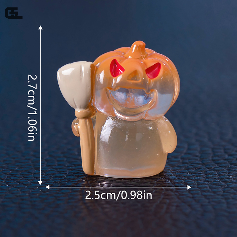1 szt. Mini halloweenowy potwór kryształowy ozdoba kula jednooki/dyniowy potwór nietoperz mikro element dekoracji krajobrazu dekoracja domku dla lalek zabawka miniaturka