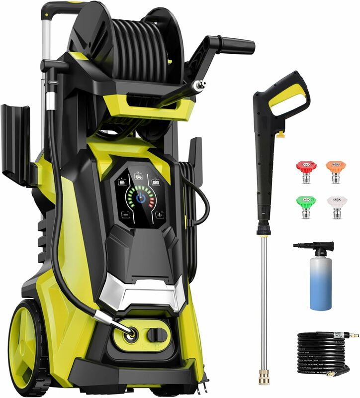 Electric Pressure Washer 4500 PSI 3.2 GPM Touch Screen Adjustable Pressure,4 Nozzles and 500ml Foam Cannon Power Washer Cleaning