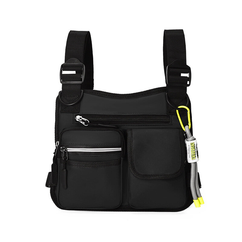 Unisex Oxford Peito Rig Bag com pingente, pacotes de cintura, colete esportivo, multifunções, streetwear hip hop, alta qualidade, 2023