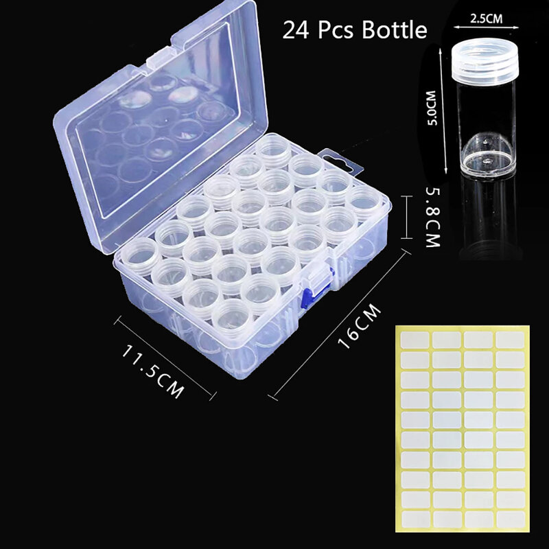 Boîte de Rangement en Plastique Transparent pour Outils de Peinture Diamant, Conteneur Multi-usages pour Accessoires de Perles