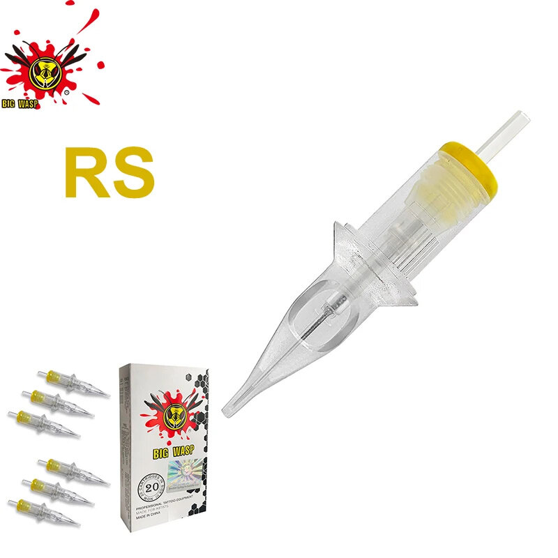 Premium Tattoo Cartridge Needles by BIGWASP - RS Type Disposable & Sterilized - Safe Cartridges for Tattoo Machines - 20pcs/Lot