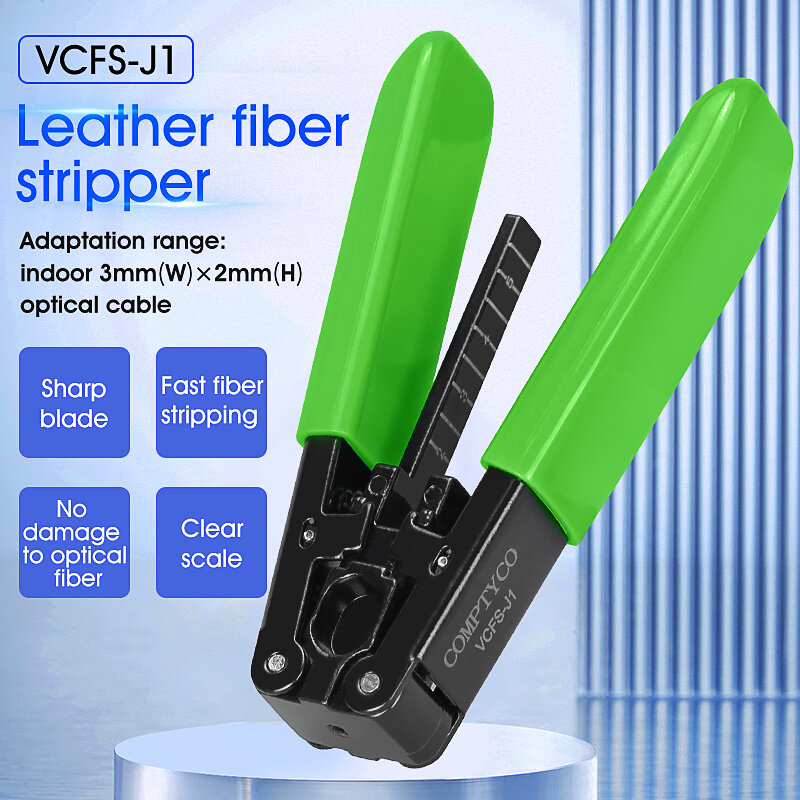 COMPTYCO Fiber Optic Tool Kit (Optional) VCFS-33 Three-port Stripper & VCFS-J1 Leather Wire Stripper 3mm(W)*2mm(H) FTTH Tools