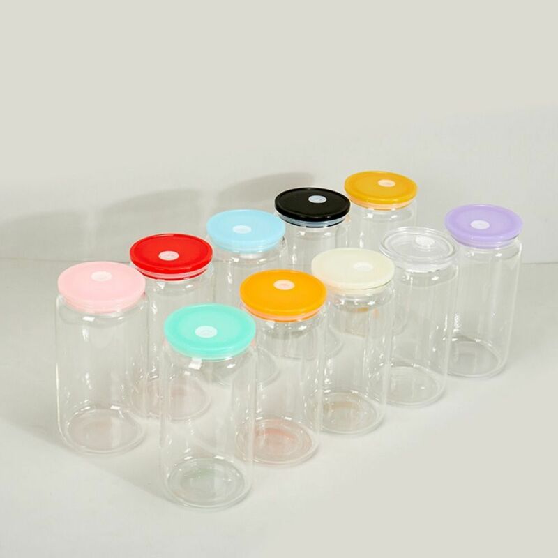 شكل دائري البلاستيك الزجاج كأس الأغطية ، غطاء وعاء قابلة لإعادة الاستخدام ، المحمولة ، لون الحلوى ، القهوة المثلج ، متعدد الألوان ، هدية ، 16 أوقية ، 1 قطعة