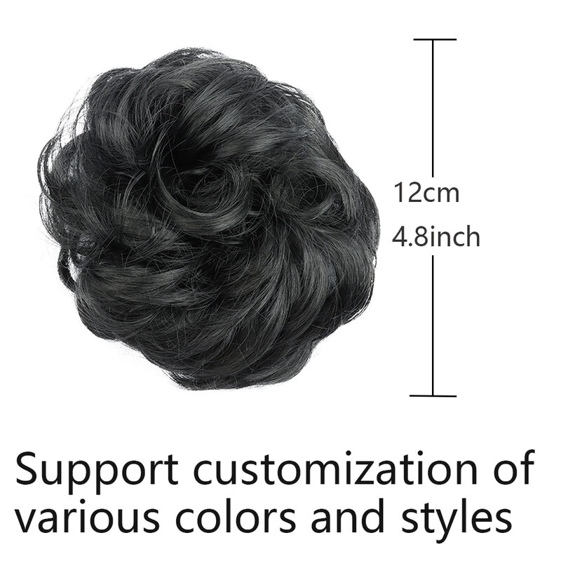 Fashion Synthetic Chignon With Rubber Band Brown Blonde Women Curly Chignon Hair Clip In Hairpiece Bun Drawstring