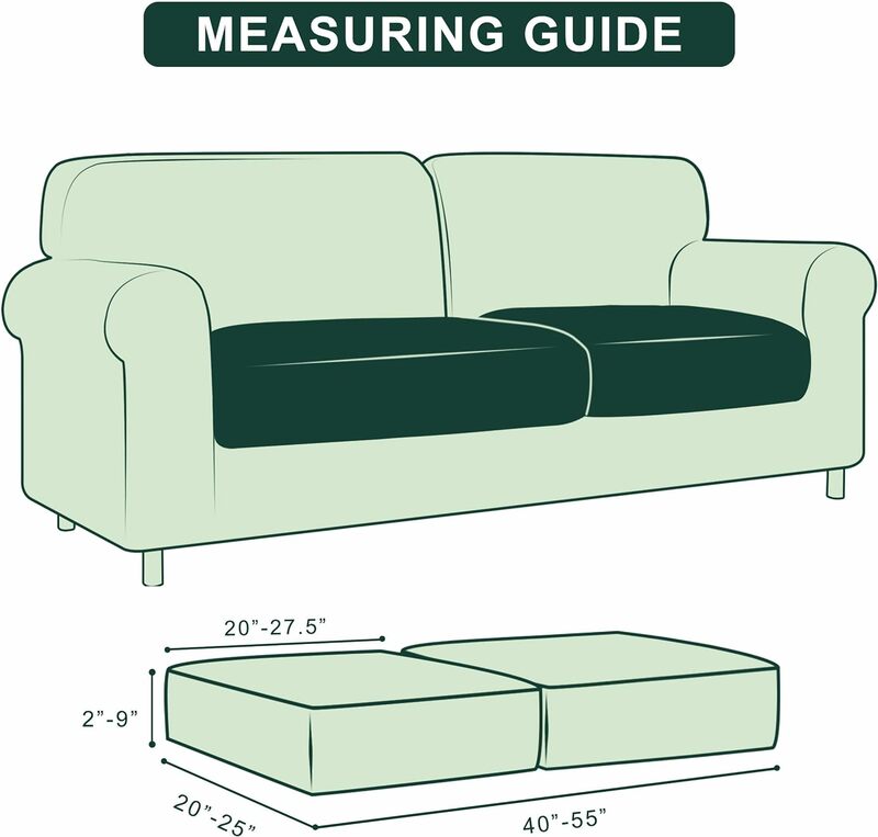 Fodere per cuscini per divani elasticizzati fodere di ricambio per cuscini reversibili fodere per cuscini per divani (grigio chiaro, 2)