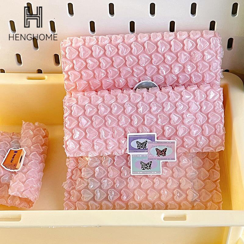10pcs/Pack INS Heart Bubble Bags Girls Stationery Packing Bag Envelope Mailer Courier Shipping Bags Pink Love Rose DIY