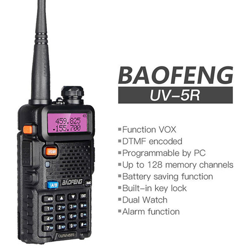 2 шт. BAOFENG UV-5R 5 Вт высокомощная Двухдиапазонная Двусторонняя радиостанция дальнего радиуса действия портативная фотовспышка для охоты