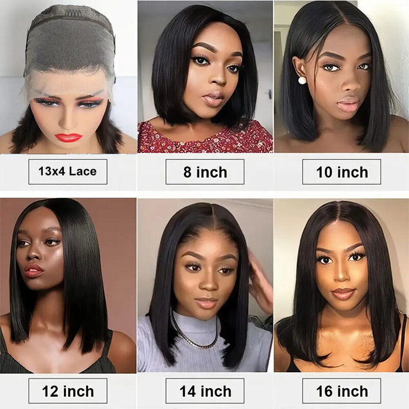 13x4 Transparent Lace Frontal Wig Bone Straight Bob Wig Lace Front Human Hair Wigs for Women Pre plucked Short Wigs Human Hair