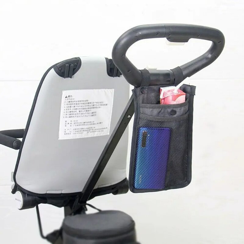 Сетчатый карман для детской коляски, однотонная подвесная сумка большой вместимости для коляски, аксессуары для коляски
