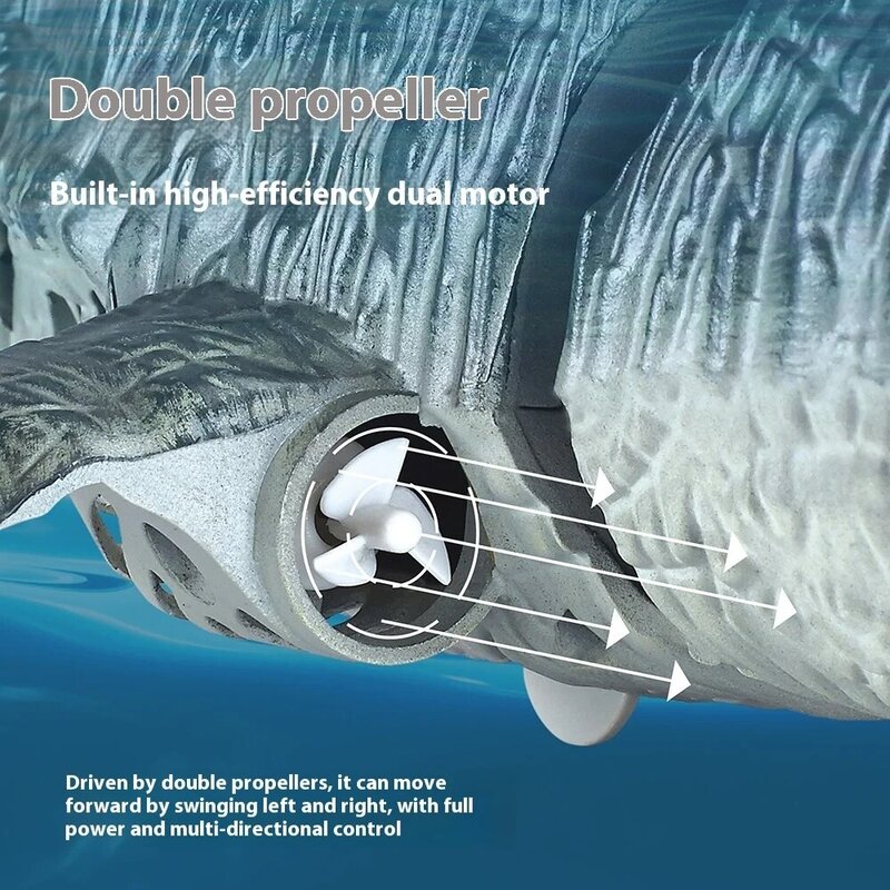 2.4g ricarica Wireless telecomando simulazione dinosauro spruzzo d'acqua squalo altalena Canglong ragazzi bambini giocattoli d'acqua