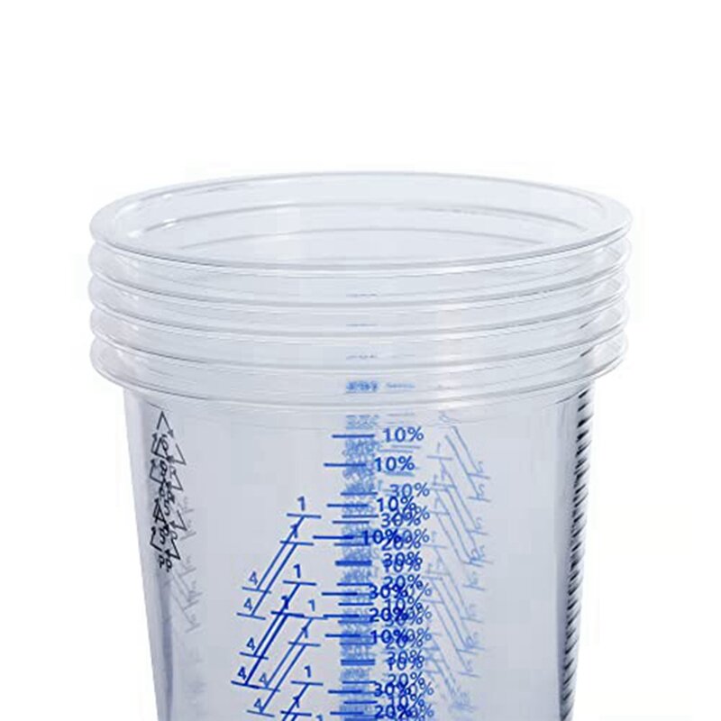 32 Oz (1000Ml) Disposable Flexible Clear Graduated Plastic Mixing Cups Use For Paint Resin Epoxy Mix Ratios, 25 Pack