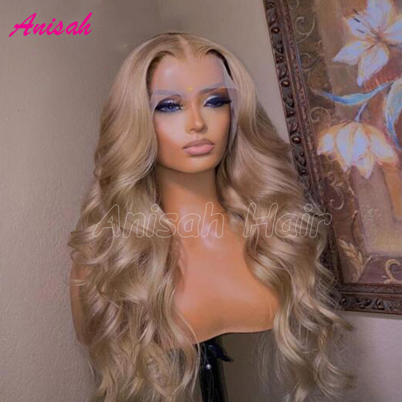 Bezklejowe ludzkie włosy peruka na koronce brazylijskie włosy Remy, popielata blond 13x4 13x6 peruki typu Lace front dla kobiet