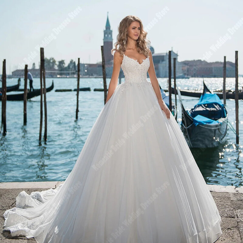 Женское свадебное платье с лямками на плечах, пышная юбка в дворцовом стиле, платье невесты до середины икры, платье принцессы