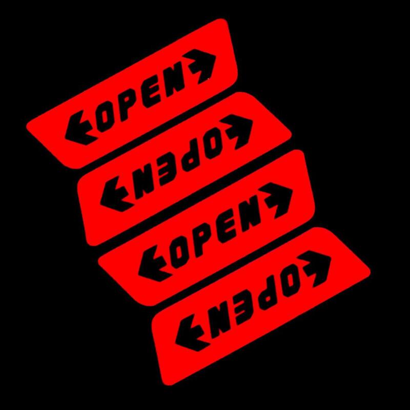 4Pcs/Set Car Door Open Sticker Reflective Tape Safety Warning Sign Auto Decal Car Decoration Self-Adhesive Safety Use 자동차 스티커