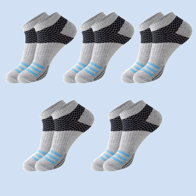 Носки мужские тонкие хлопковые, спортивные тонкие уличные для бега и упражнений, с низким верхом, 5 пар, летние