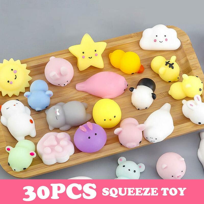 30 Stuks Kawaii Squishies Mochi Anima Speelgoed Voor Kinderen Antistress Bal Squeeze Feest Gunsten Stress Verlichting Speelgoed Voor Verjaardag