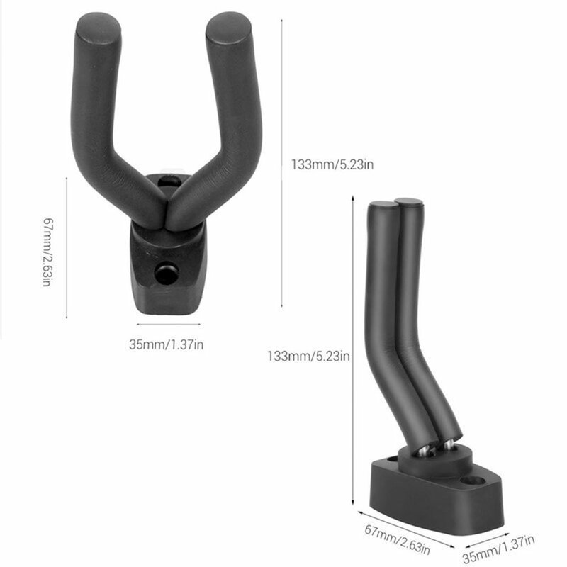 Guitar Hanger Guitar Wall Mount Holder Hook Stand Wall Hangers Stands for Acoustic Electric Bass Classical Ukulele Guitars-Black