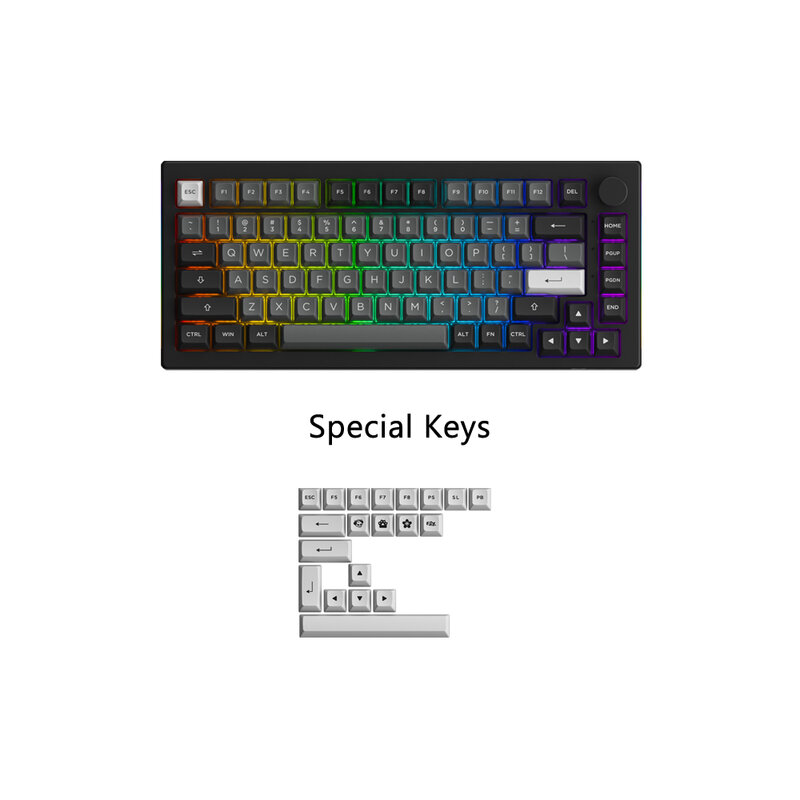 Akko 5075b plus v2 75% multi-modos swappable quente rgb teclado de jogos mecânico 2.4ghz sem fio/usb tipo-c/bluetooth 5.0