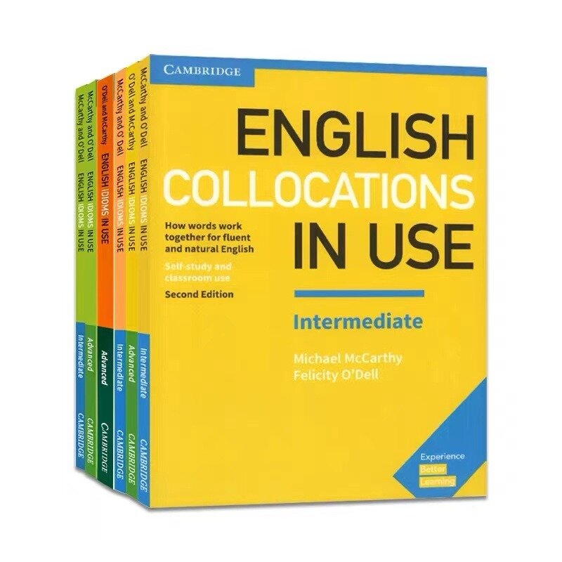 3 libros en inglés, impresión en Color inglés, texto en inglés, colocación, idiomas, verbios PHRASAL
