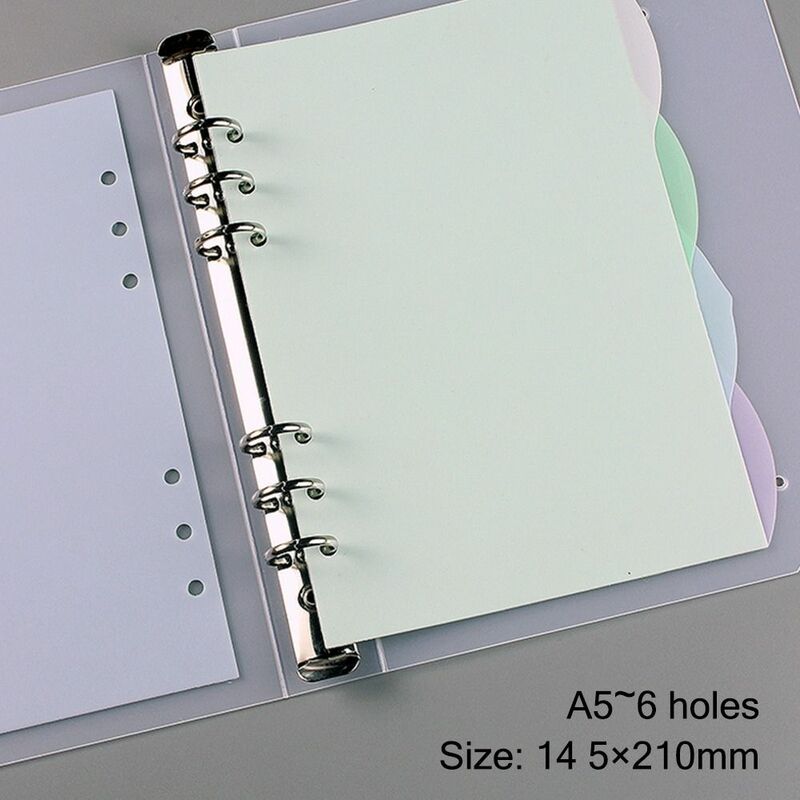 Separadores de índice de encuadernación, página de índice de papel de paginación, Morandi, translucidez, A4, A5, A6, B5, 4/6/9/20/26/30 agujeros